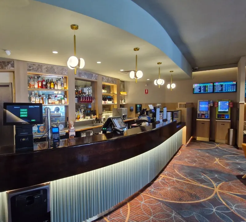 The new Rosstown Hotel bar and illuminated counter front.