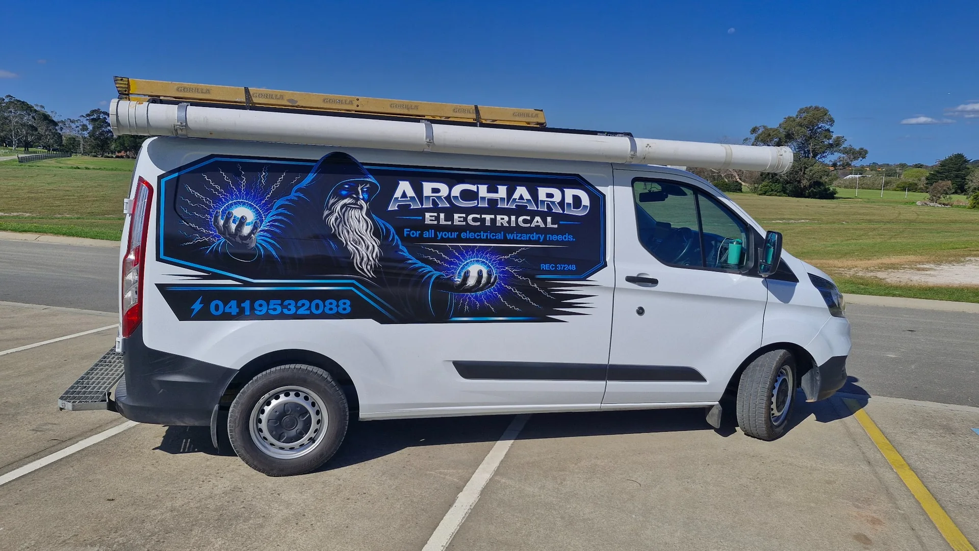 Finished Archard Electrical van · driver side