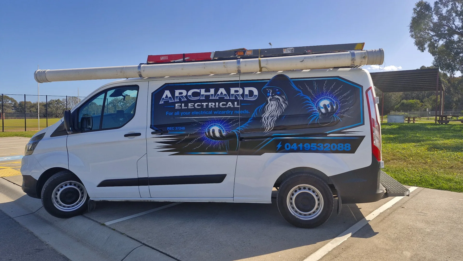 Finished Archard Electrical van · passenger side
